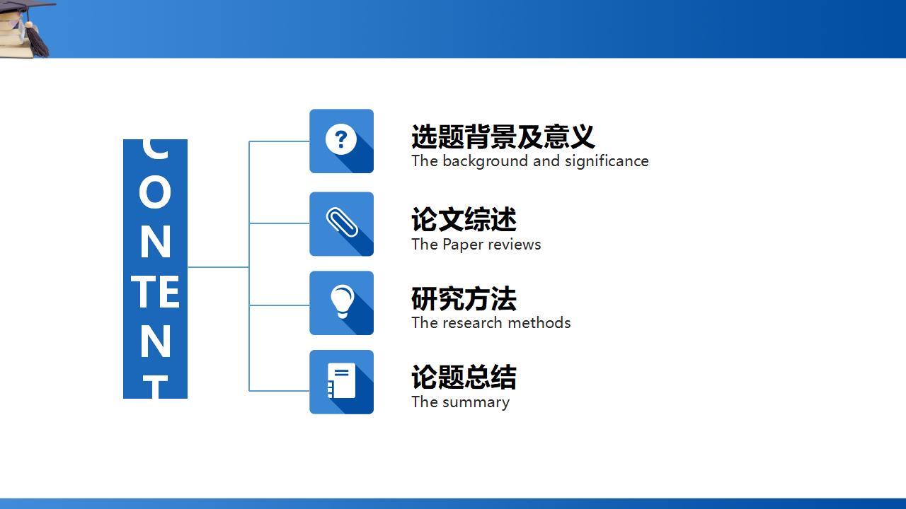 学位帽毕业设计答辩PPT模板