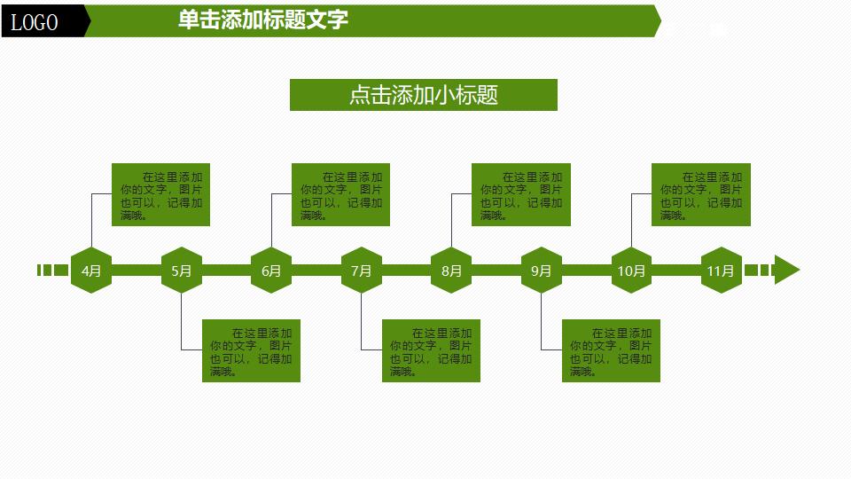 简洁绿色扁平化毕业答辩PPT模板