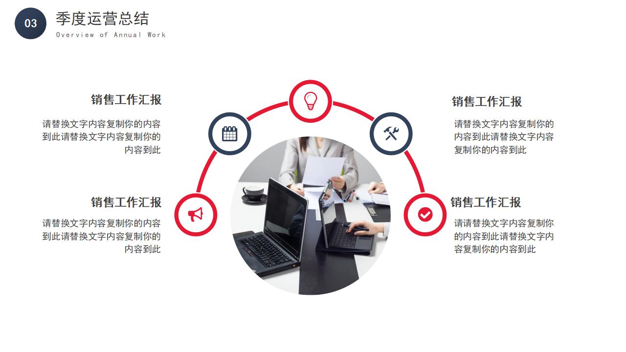 粉蓝公司部门业务销售工作汇报PPT模板