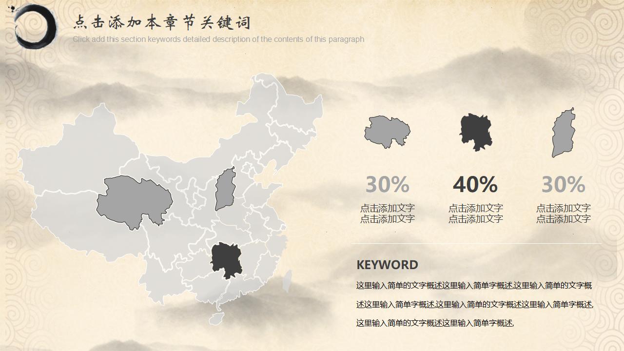 古典中国水墨风中国梦主题PPT模板