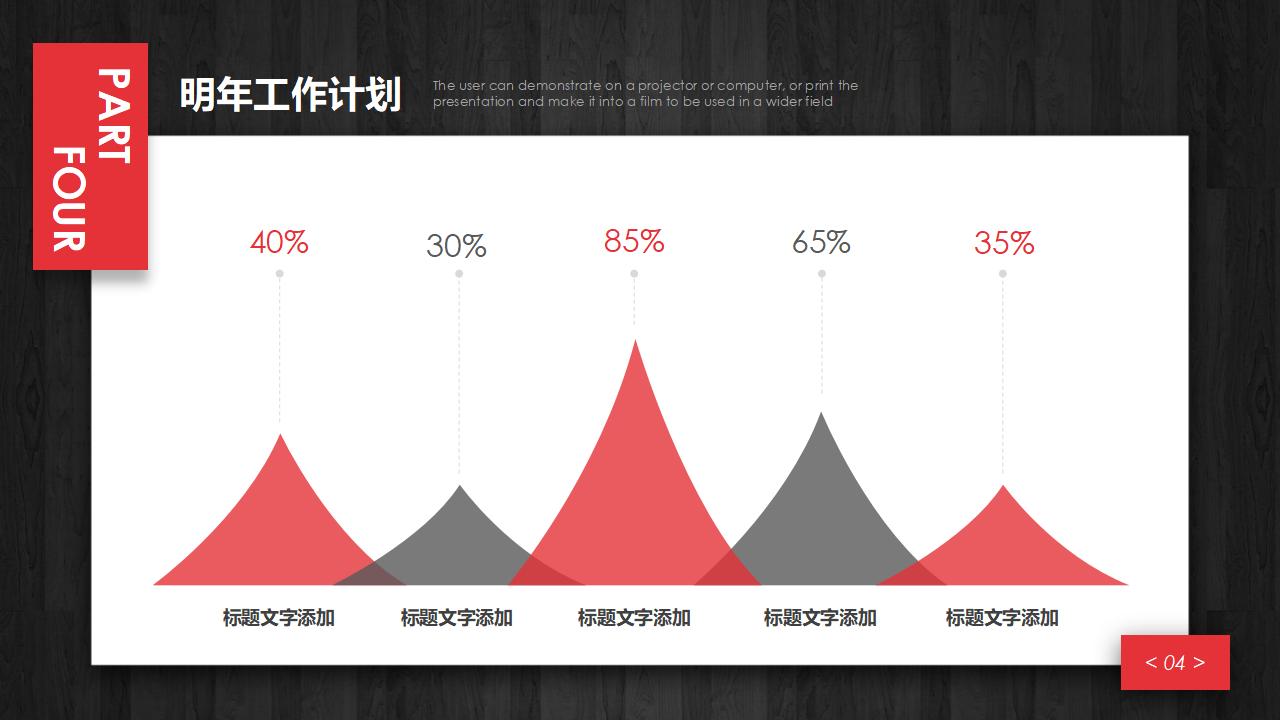 创意黑色木纹背景工作总结PPT模板