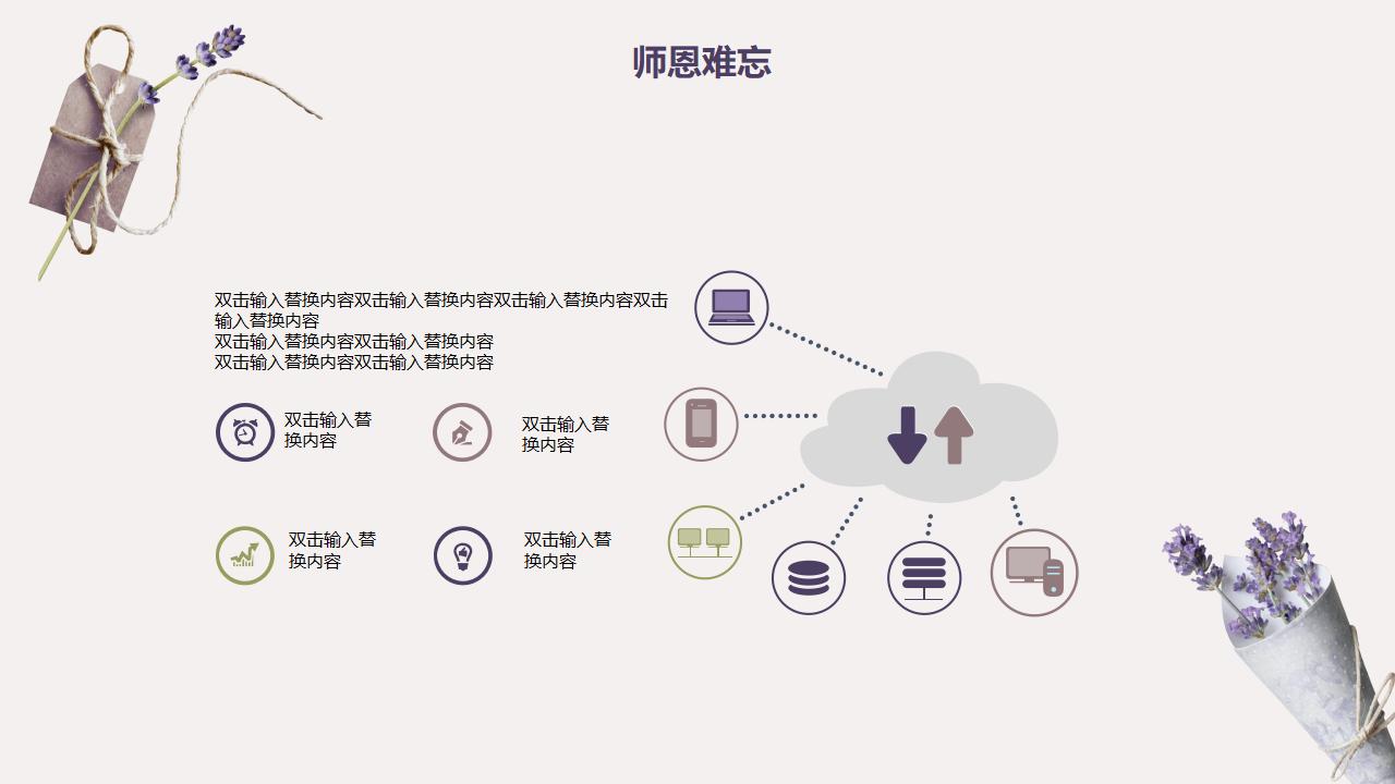 紫色薰衣草感恩教师节汇报PPT模板