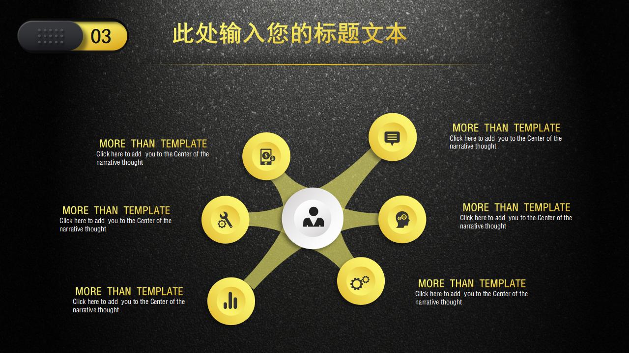 黑底金色工作总结计划企业宣传PPT模板