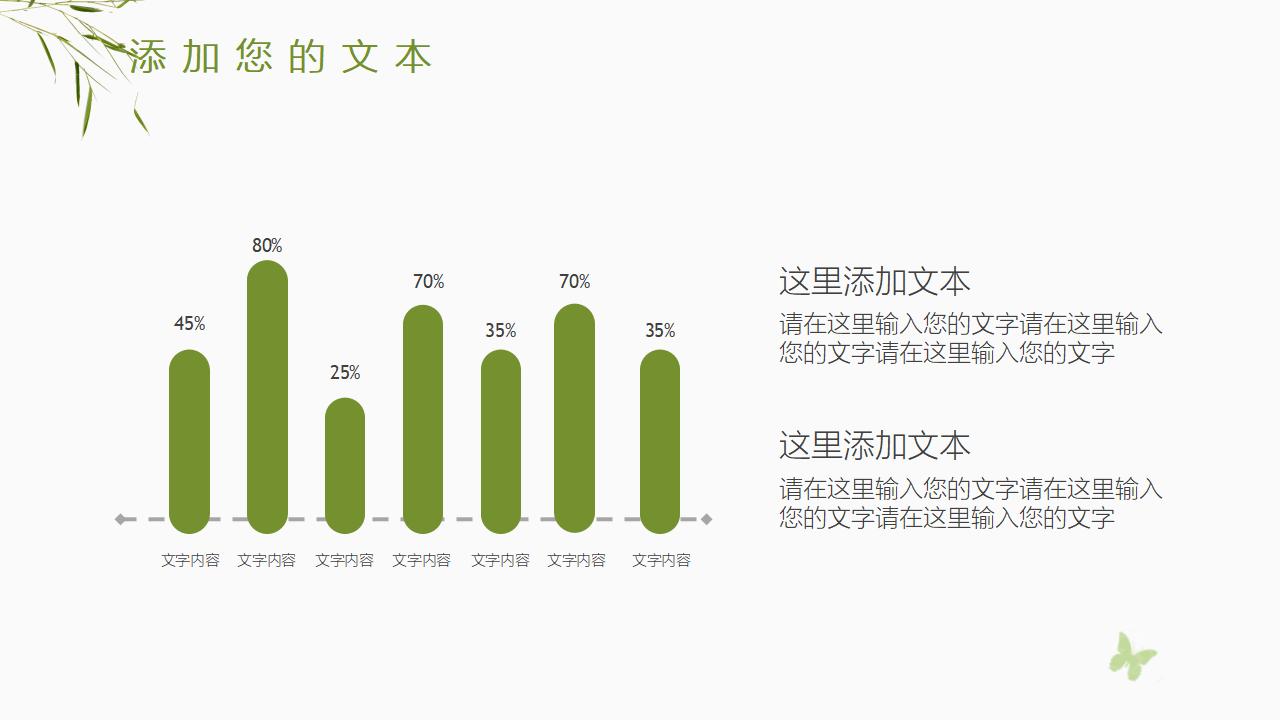 小清新竹子风格企业商务PPT模板