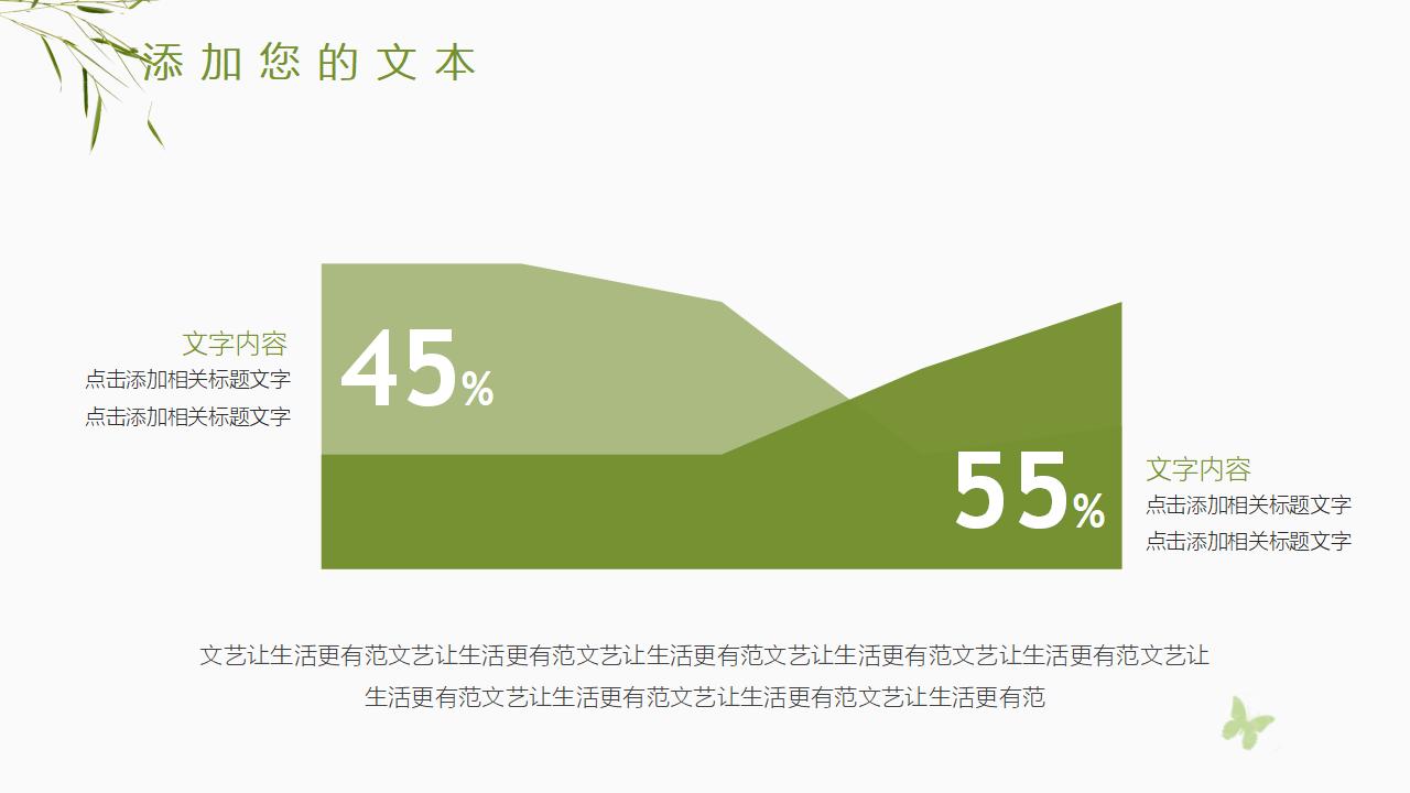 小清新竹子风格企业商务PPT模板