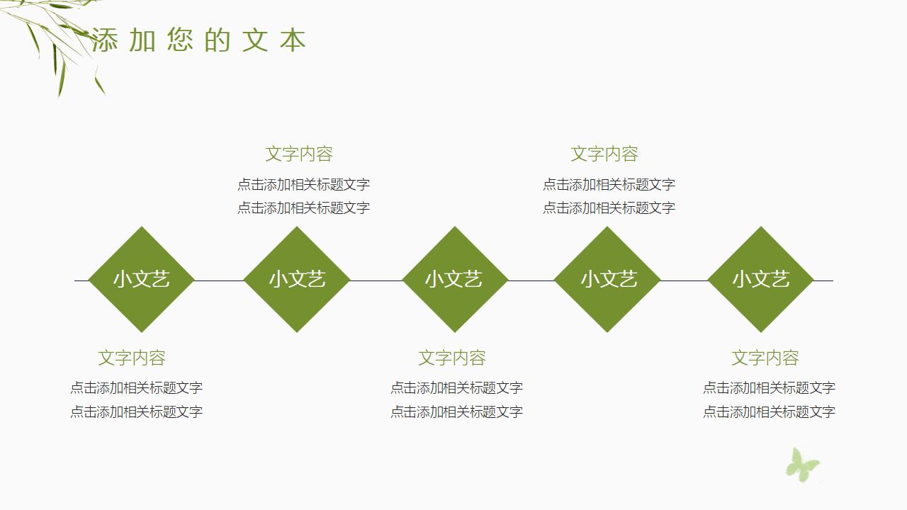 小清新竹子风格企业商务PPT模板