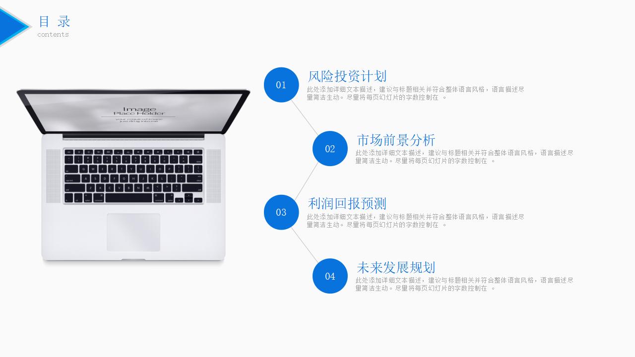 蓝色简洁商务风风险投资管理策划书PPT