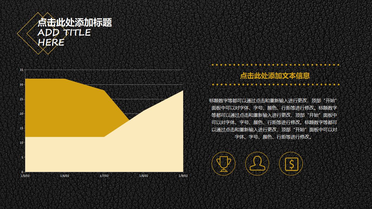 黑色质感皮纹欧美风PPT模板