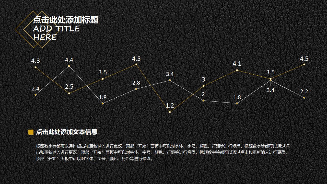 黑色质感皮纹欧美风PPT模板