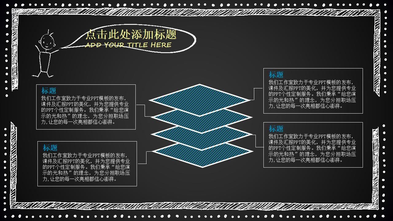 创意黑板粉笔字效果PPT模板