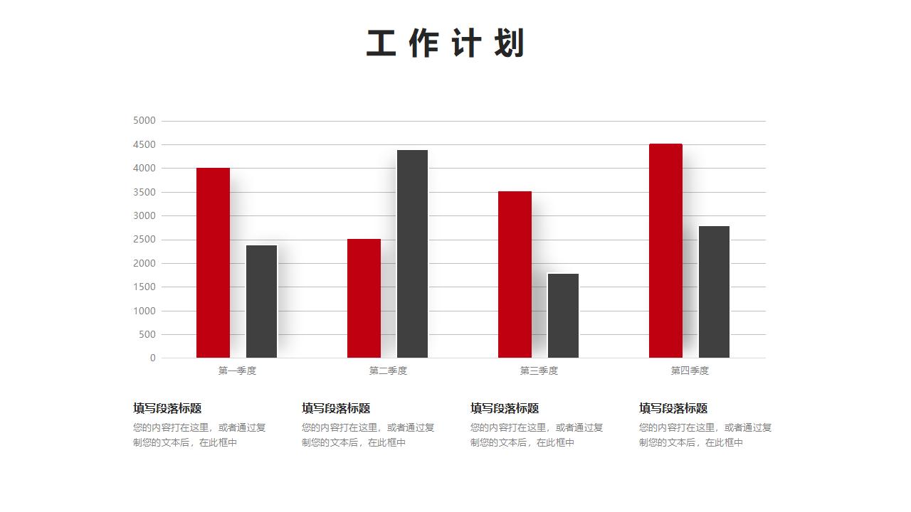 简约红色年终总结汇报PPT模板