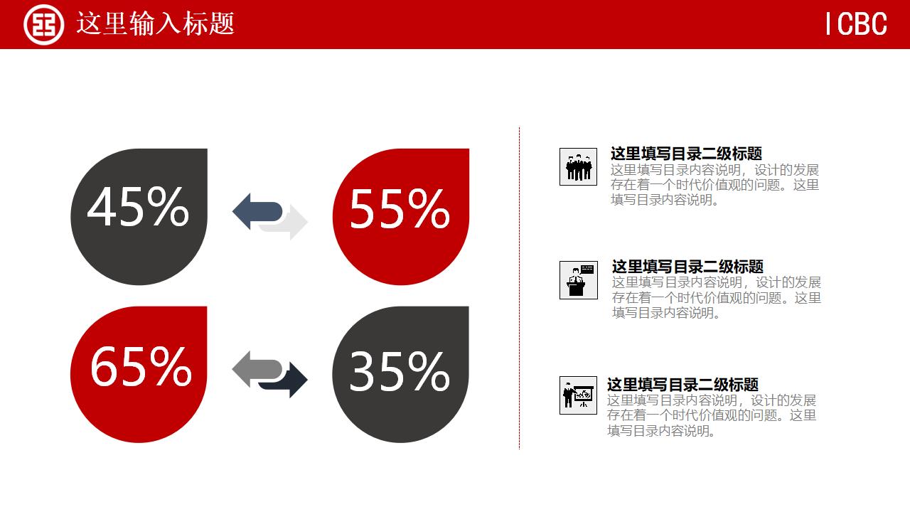 中国工商银行总结汇报PPT模板