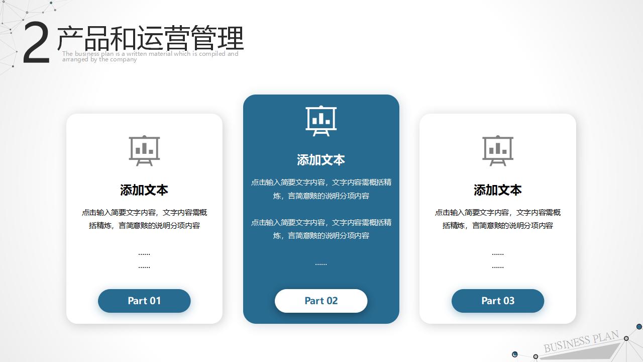简约点线粒子商业计划书PPT模板