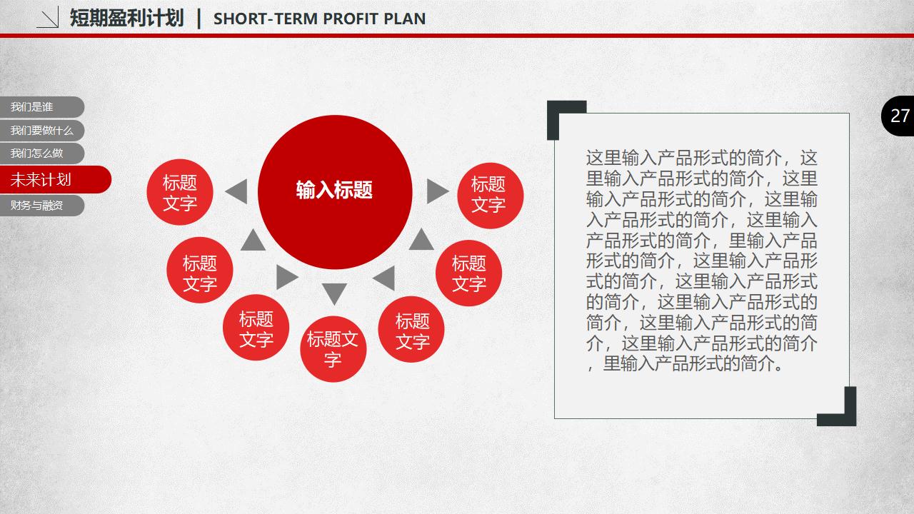 创业商业融资计划书PPT模板