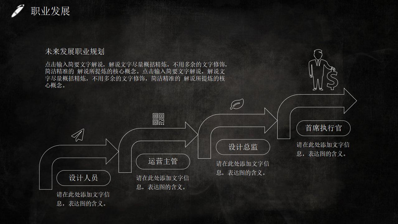 黑色大学生职业生涯规划PPT模板