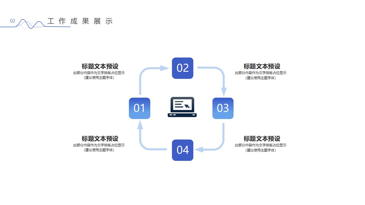 极简蓝色项目总结汇报PPT模板