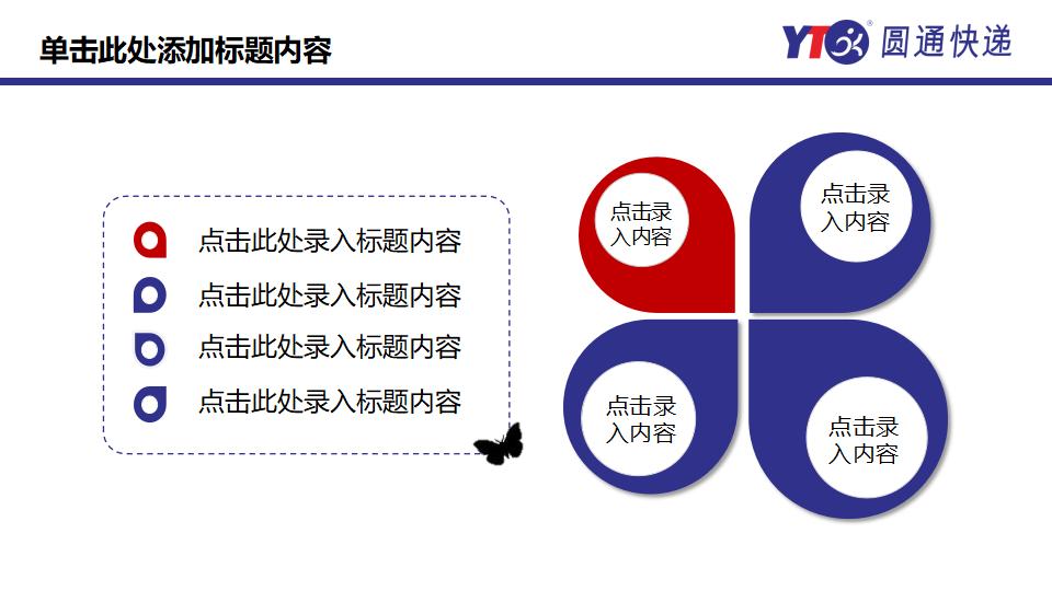 圆通快递专用工作总结PPT模板