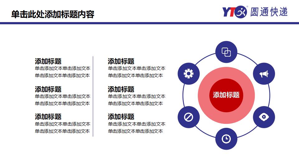 圆通快递专用工作总结PPT模板