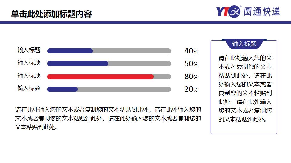 圆通快递专用工作总结PPT模板