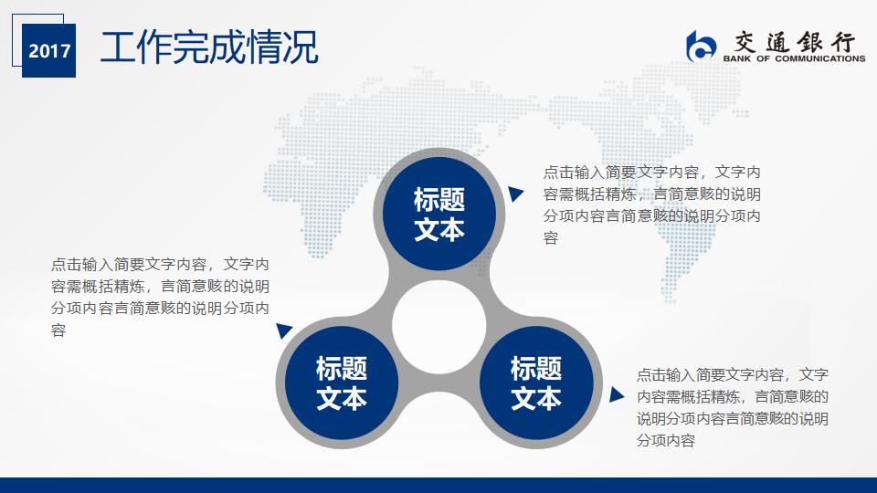 交通银行工作总结汇报PPT模板