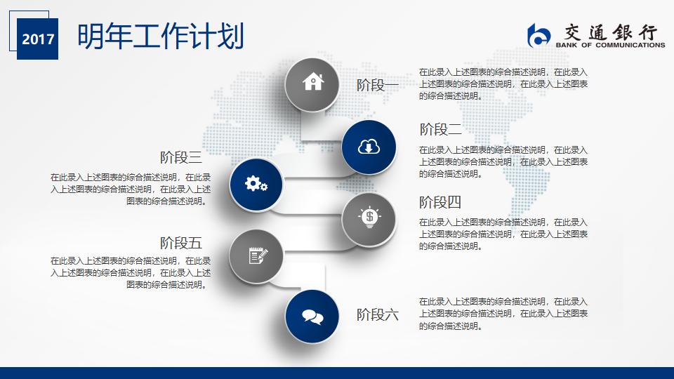 交通银行工作总结汇报PPT模板