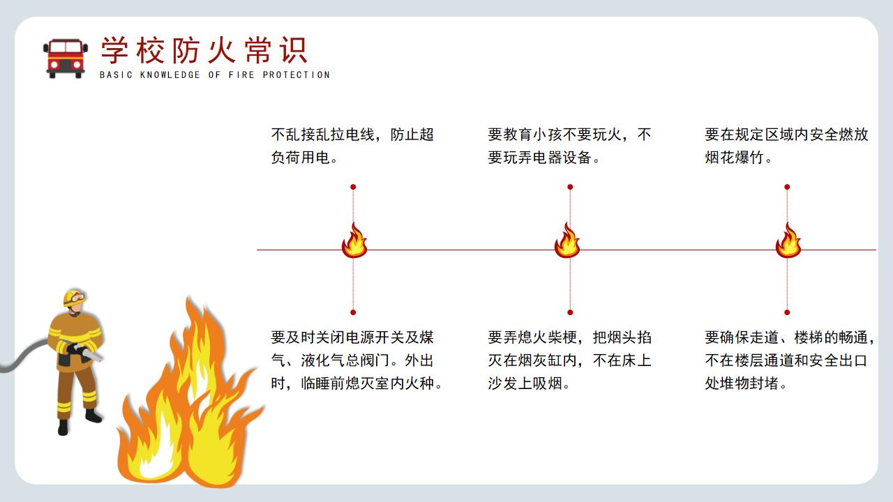 假期消防远离火灾PPT模板