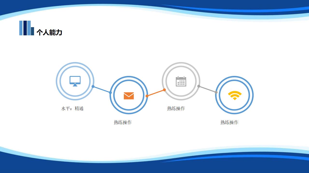 简约蓝色个人求职简历PPT模板