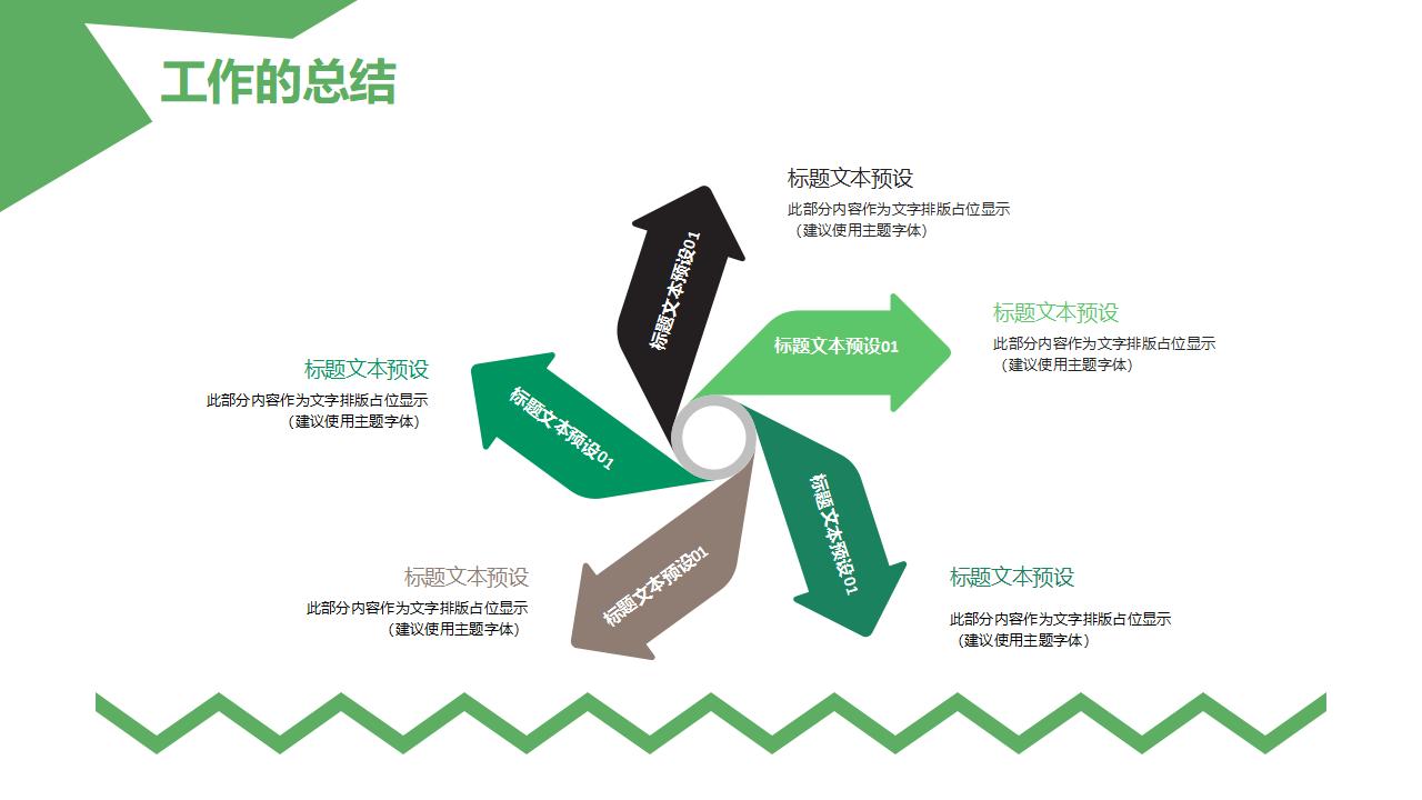 小清新绿色财务会计年度工作总结汇报PPT