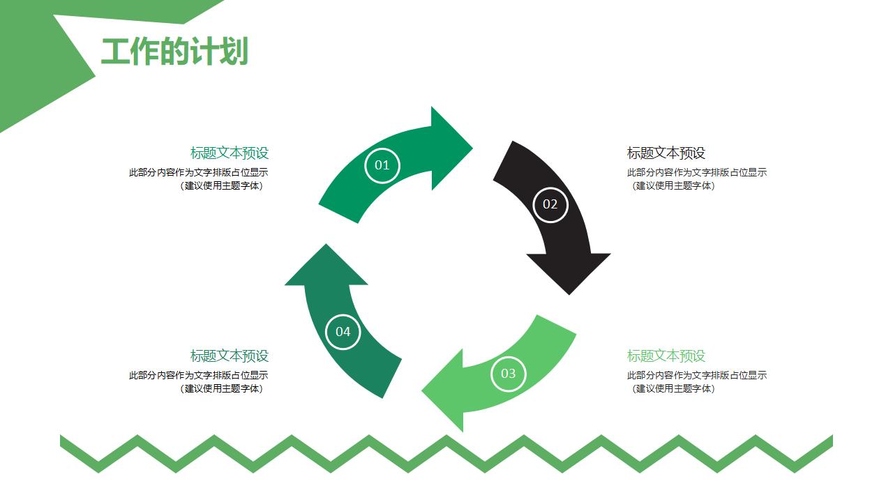 小清新绿色财务会计年度工作总结汇报PPT