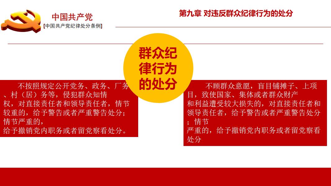 中国共产党纪律处分条例政府党建机制PPT